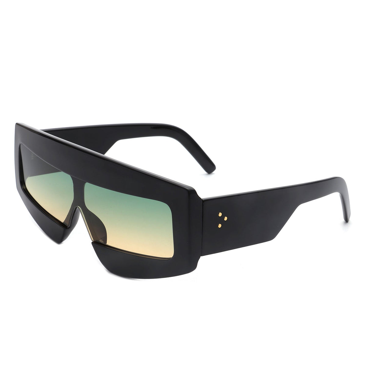 Celestia - Oversized Rectangle Square Tinted Flat Top Sunglasses-5