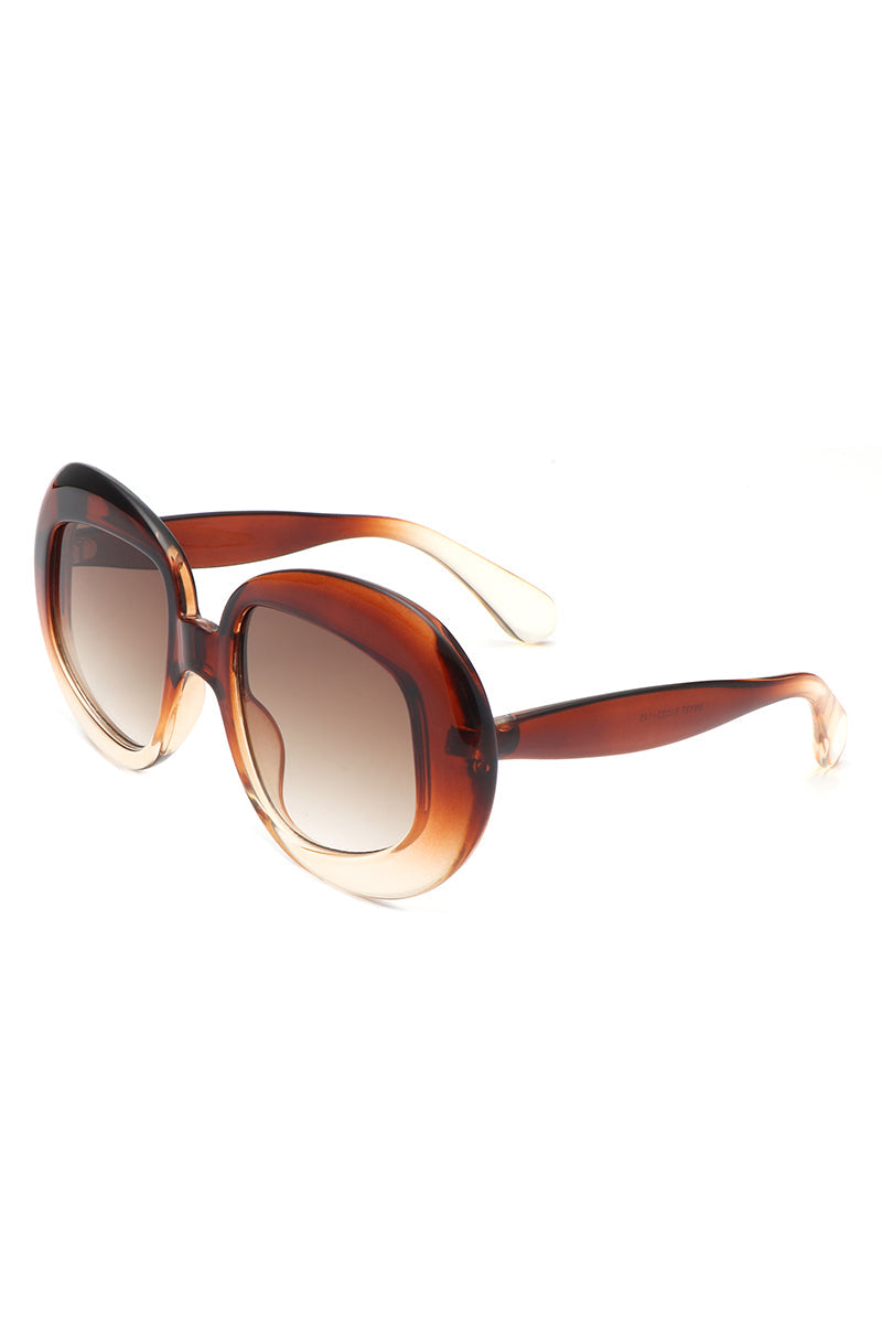 Maven - Oversized Geometric Oval Round Fashion Women's Sunglasses-5
