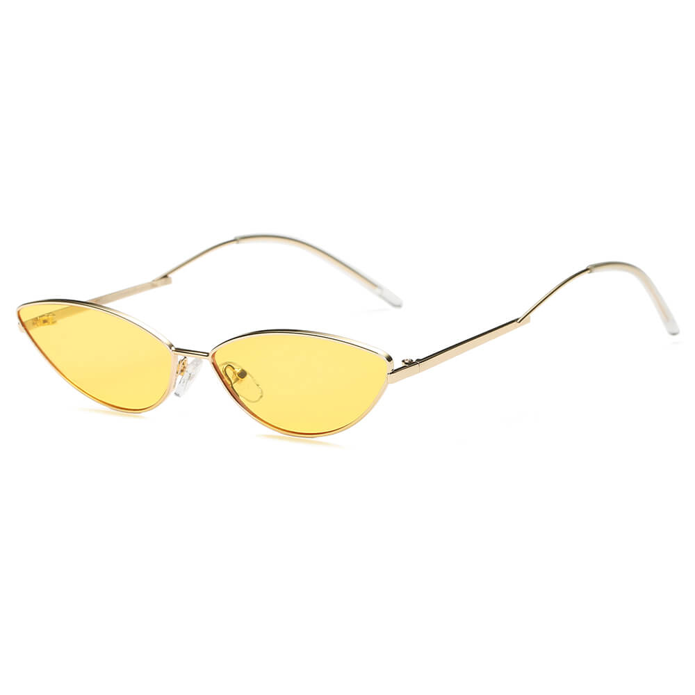 FLINT | Small True Retro Vintage Slim Metal Sunglasses-4