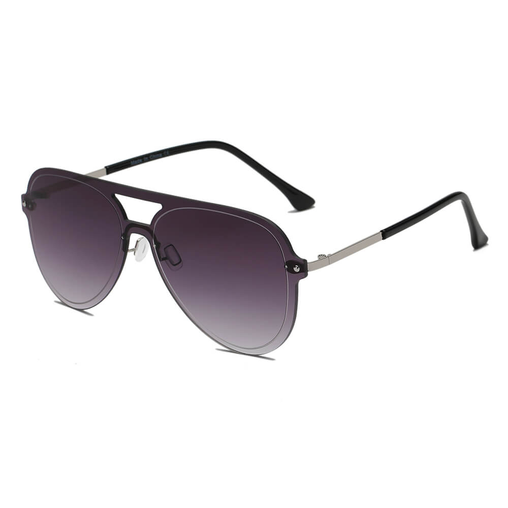 BELFAST | Unisex Flat Single Lens Aviator Fashion Sunglasses-5
