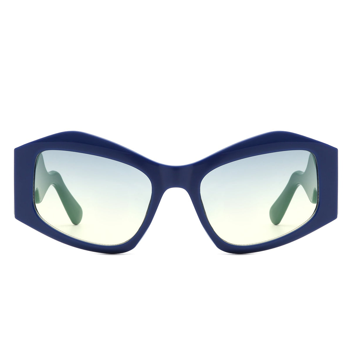 Shimmerz - Oversized Square Irregular Wavy Temple Sunglasses-1