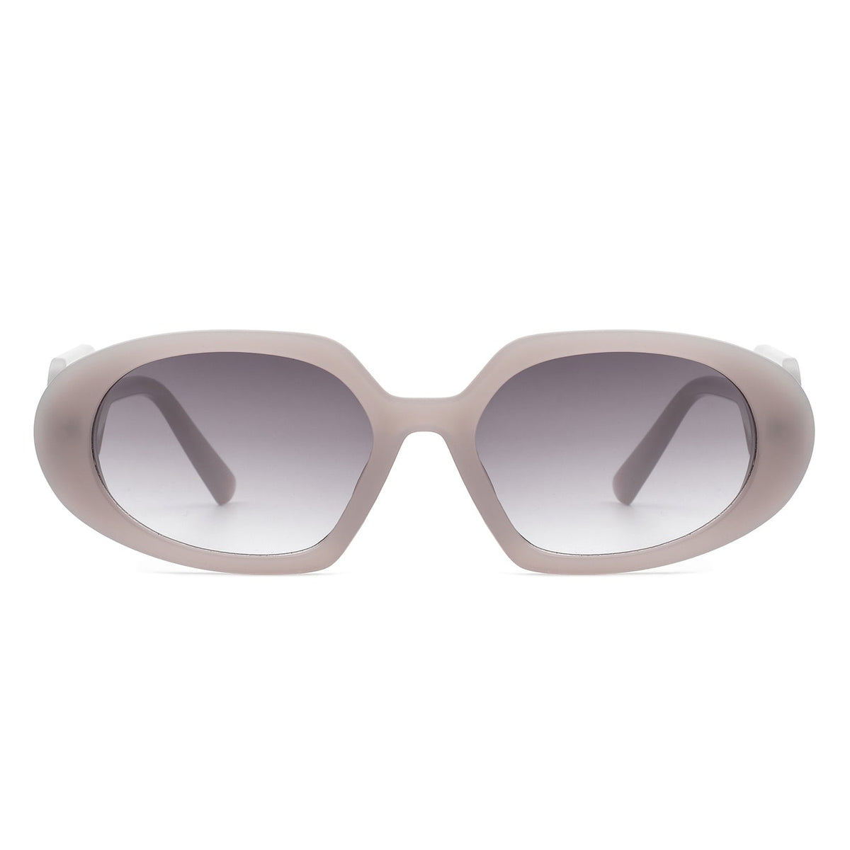 Glittera - Rectangle Retro Oval Chic Round Lens Leaf Design Fashion Sunglasses-1