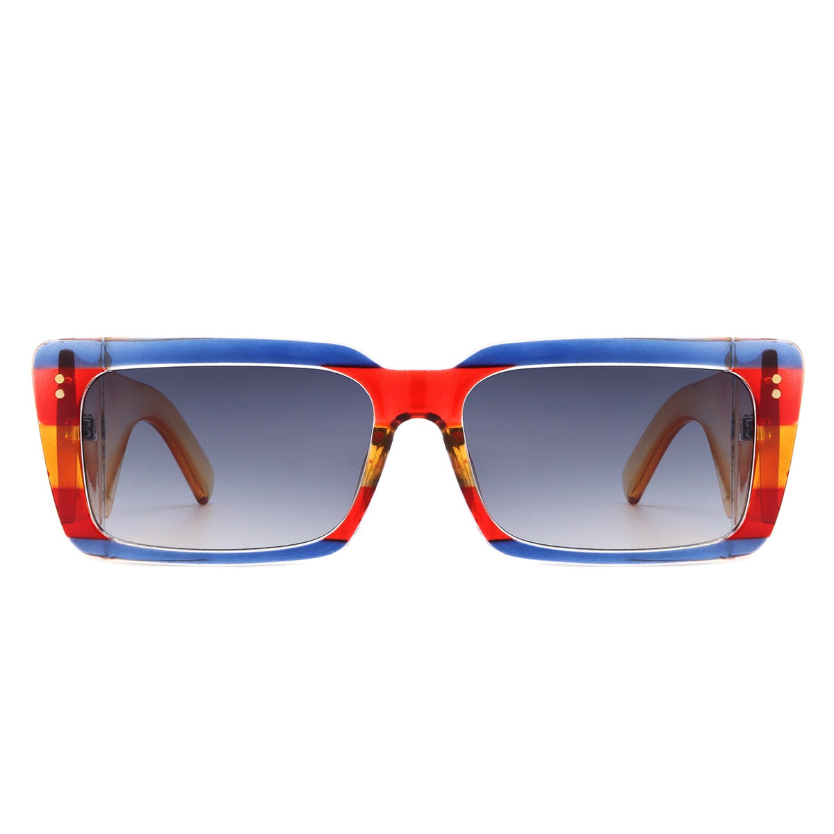 Yoplines - Retro Rectangle Square Flat Top Tinted Sunglasses-1