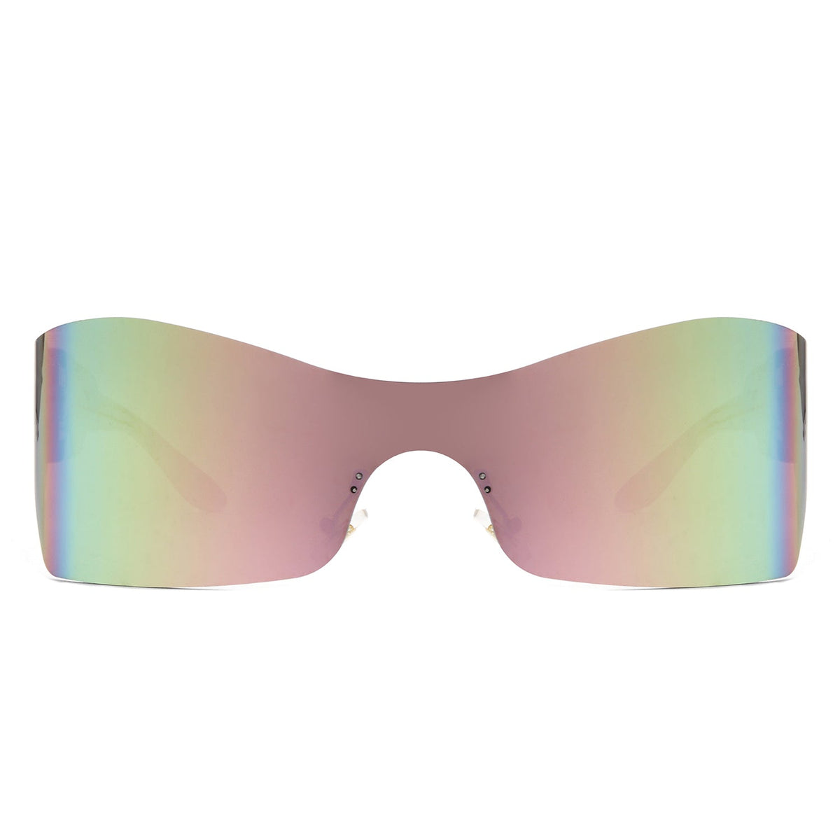 Sable - Futuristic Square Mirrored Flat Top Wrap Around Sunglasses-1