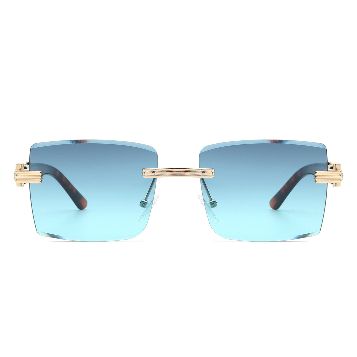 Tycho - Retro Rimless Square Tinted Flat Top Sunglasses-1
