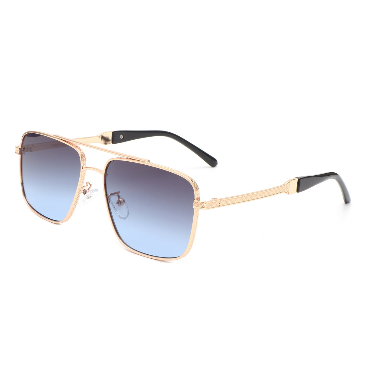Drift - Square Flat Top Tinted Brow-Bar Fashion Sunglasses-6