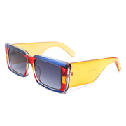 Yoplines - Retro Rectangle Square Flat Top Tinted Sunglasses-0