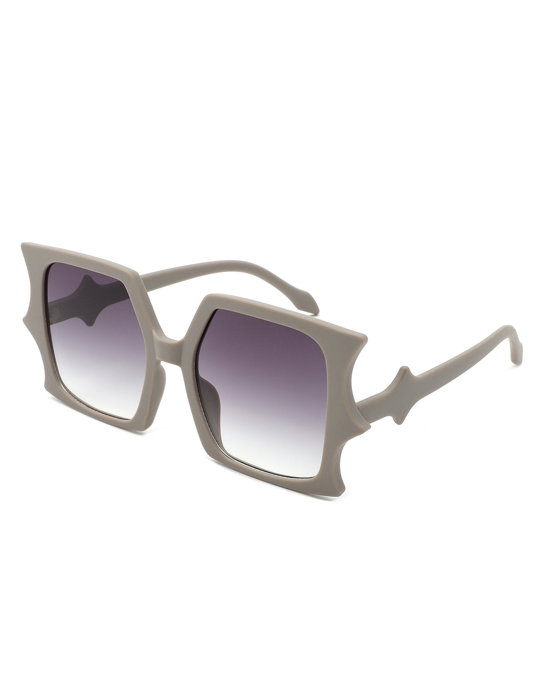 Sylas - Flat Top Irregular Bat Wing Square Sunglasses-8
