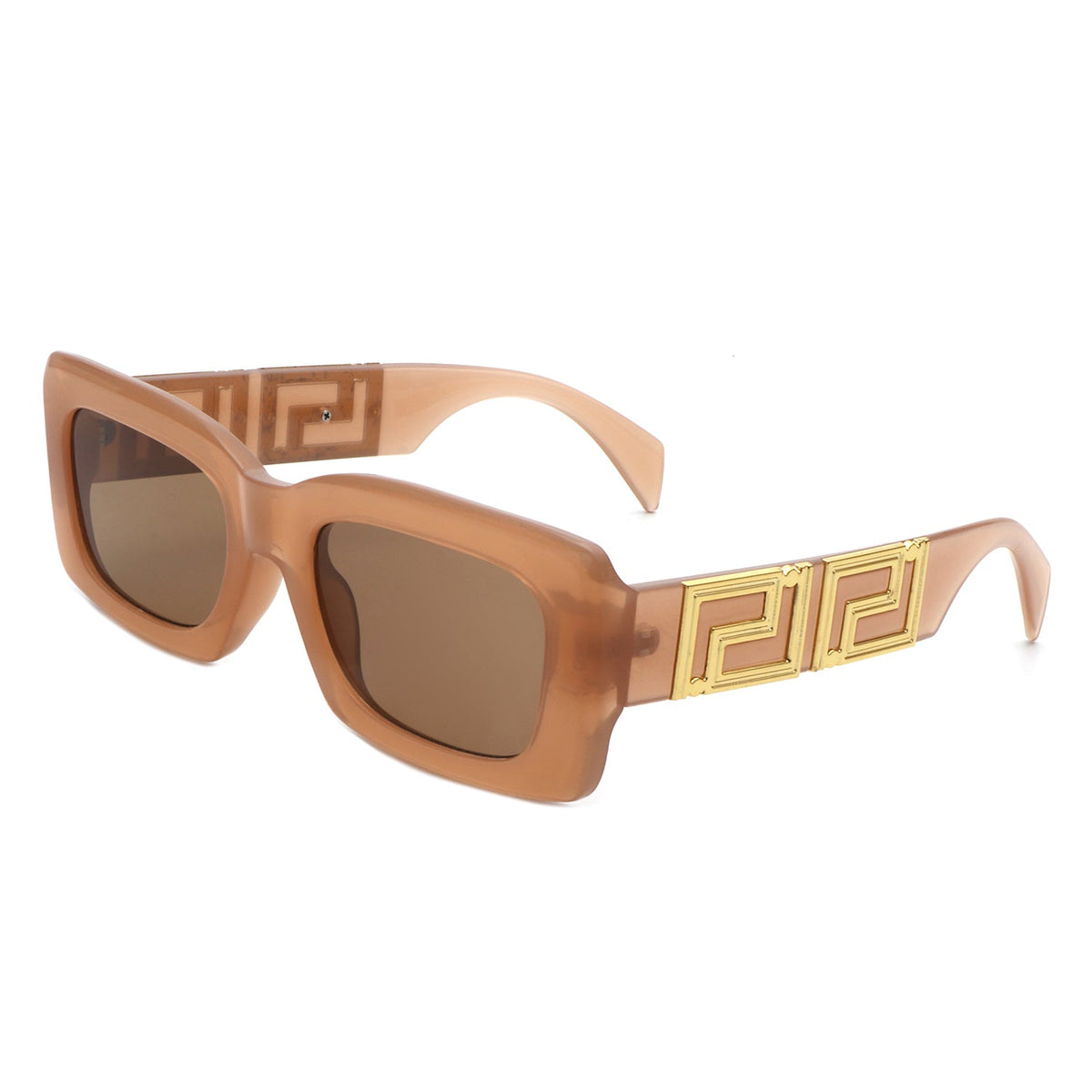 Ublaeso - Retro Square Thick Frame Luxury Fashion Sunglasses-2