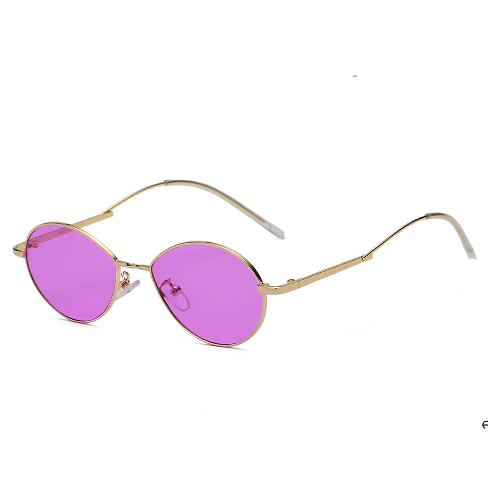 HICKORY | Small Retro Vintage Metal Round Sunglasses-4