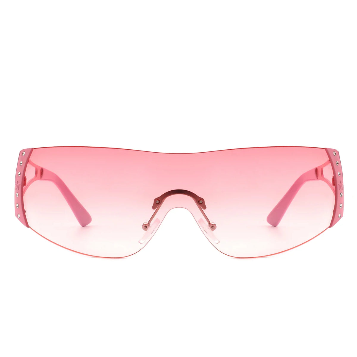 Vaeris - Rimless Rectangle Chic Rhinestone Luxury Sunglasses-3
