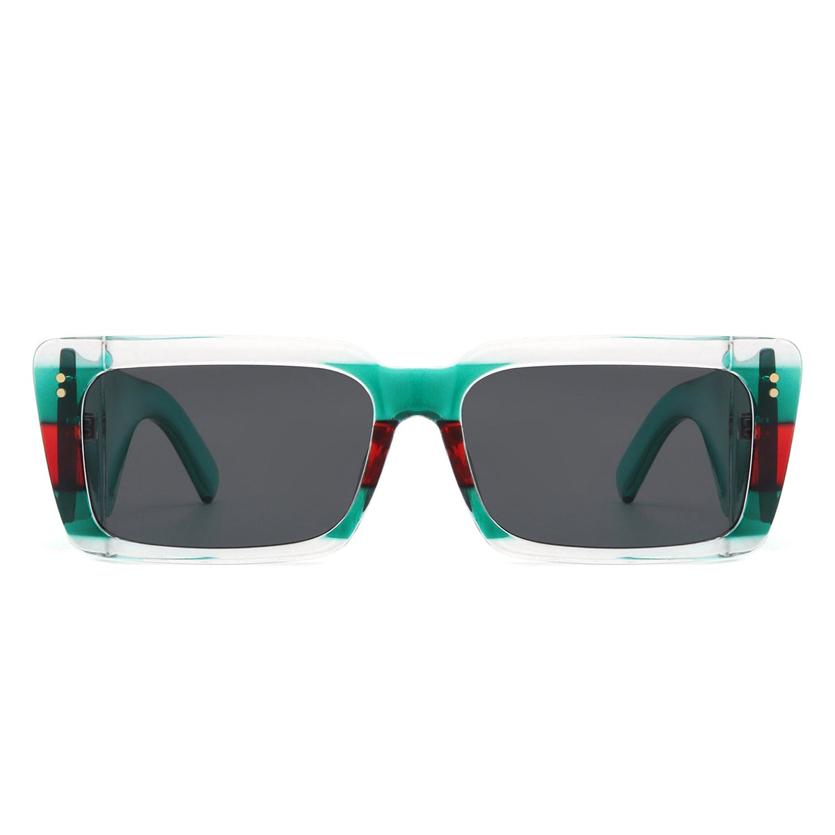 Yoplines - Retro Rectangle Square Flat Top Tinted Sunglasses-3