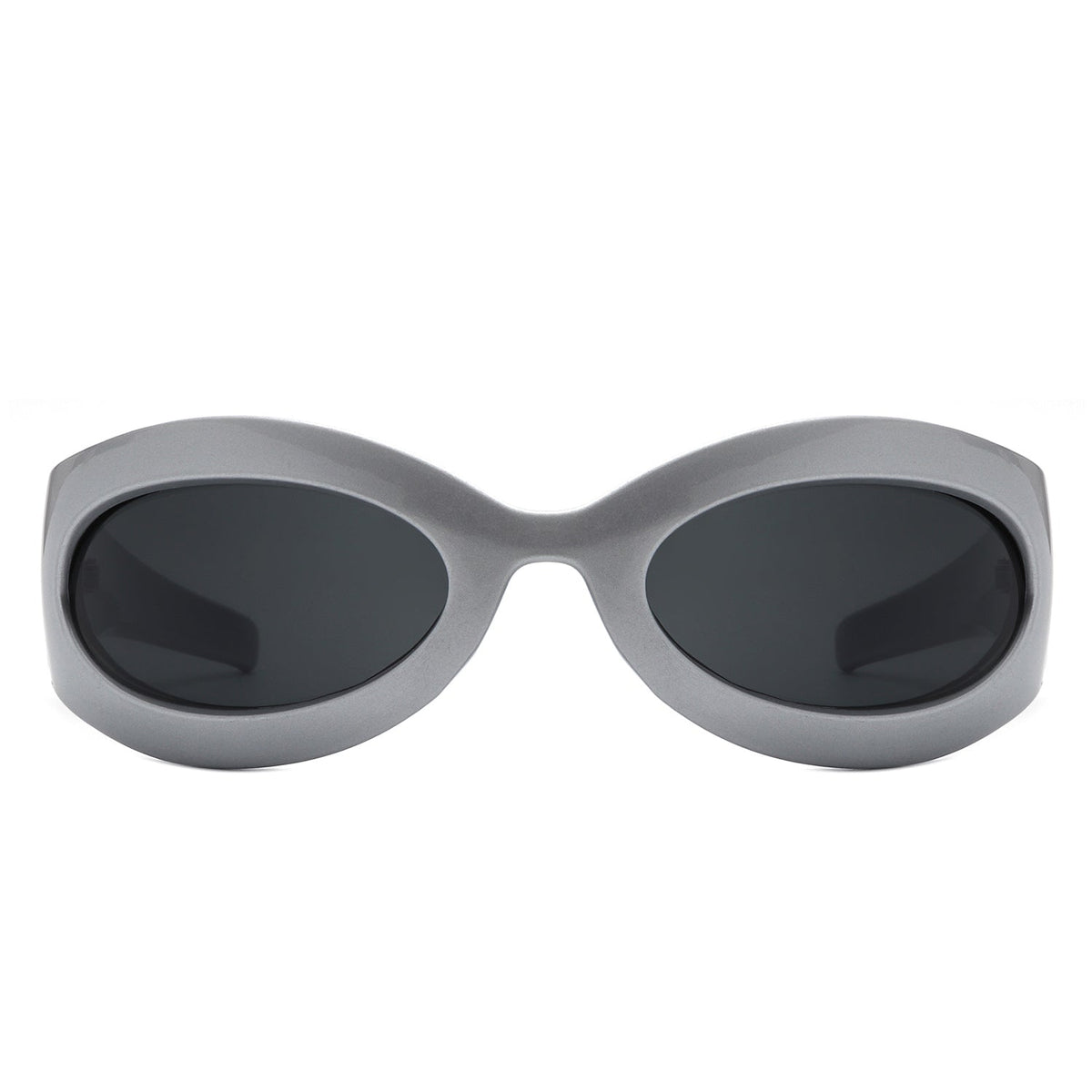 Albion - Retro Oval Wrap Around Round Sunglasses-1
