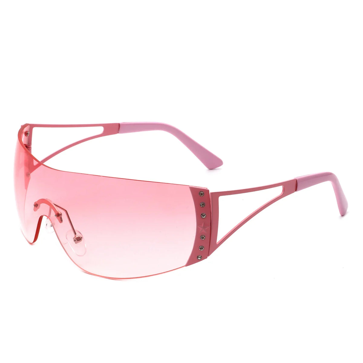Vaeris - Rimless Rectangle Chic Rhinestone Luxury Sunglasses-0