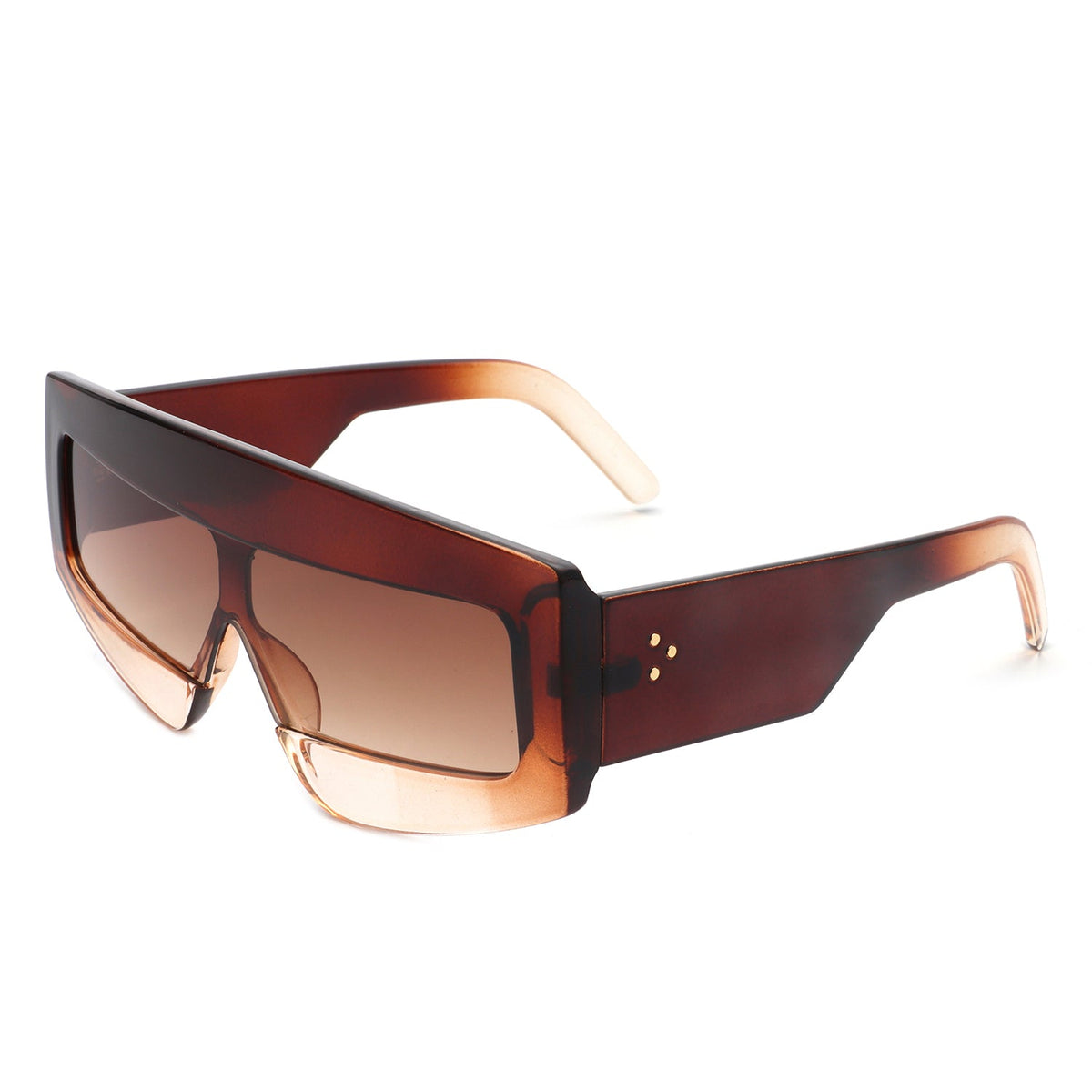 Celestia - Oversized Rectangle Square Tinted Flat Top Sunglasses-7