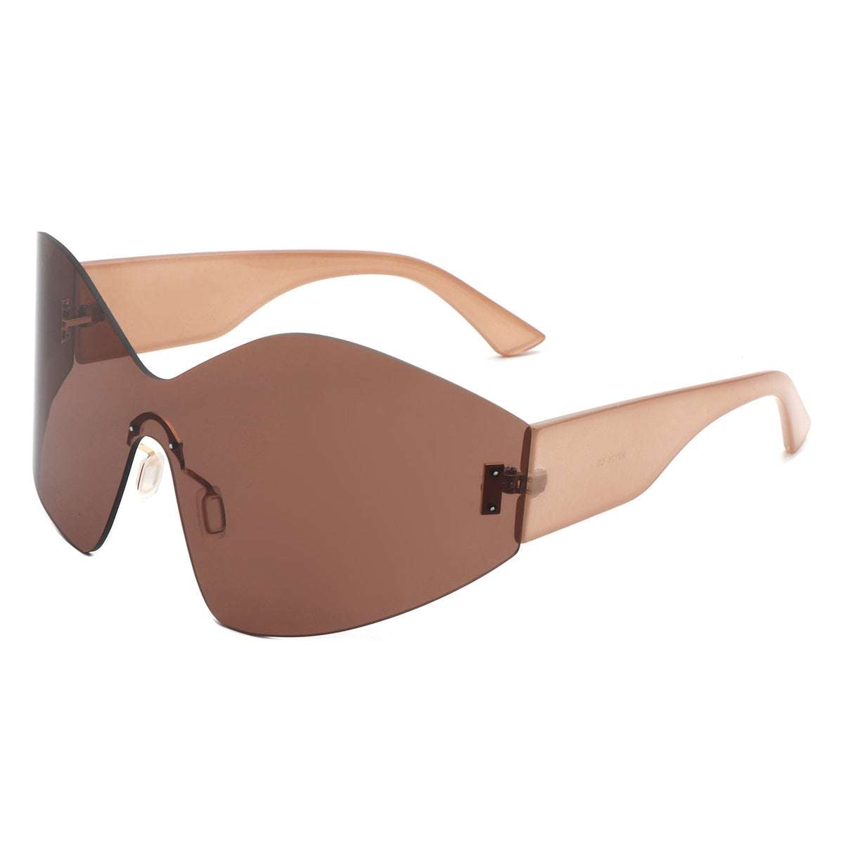 Electra - Oversized Rimless Wraparound Shield Sunglasses-0