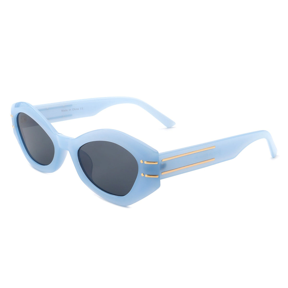 Elysiant - Geometric Oval Slim Fashion Round Cat Eye Sunglasses-6
