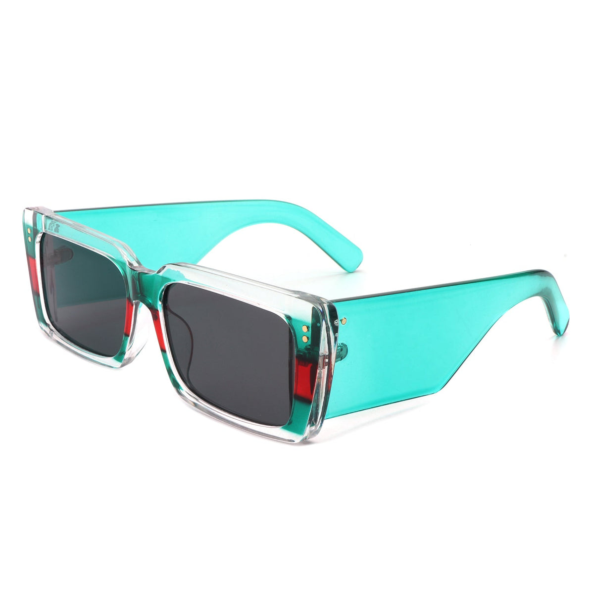 Yoplines - Retro Rectangle Square Flat Top Tinted Sunglasses-2