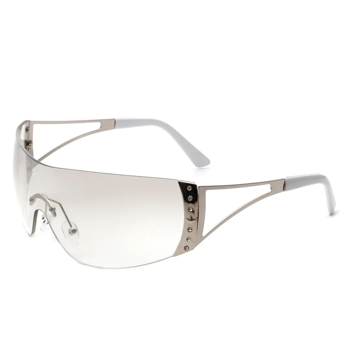 Vaeris - Rimless Rectangle Chic Rhinestone Luxury Sunglasses-1
