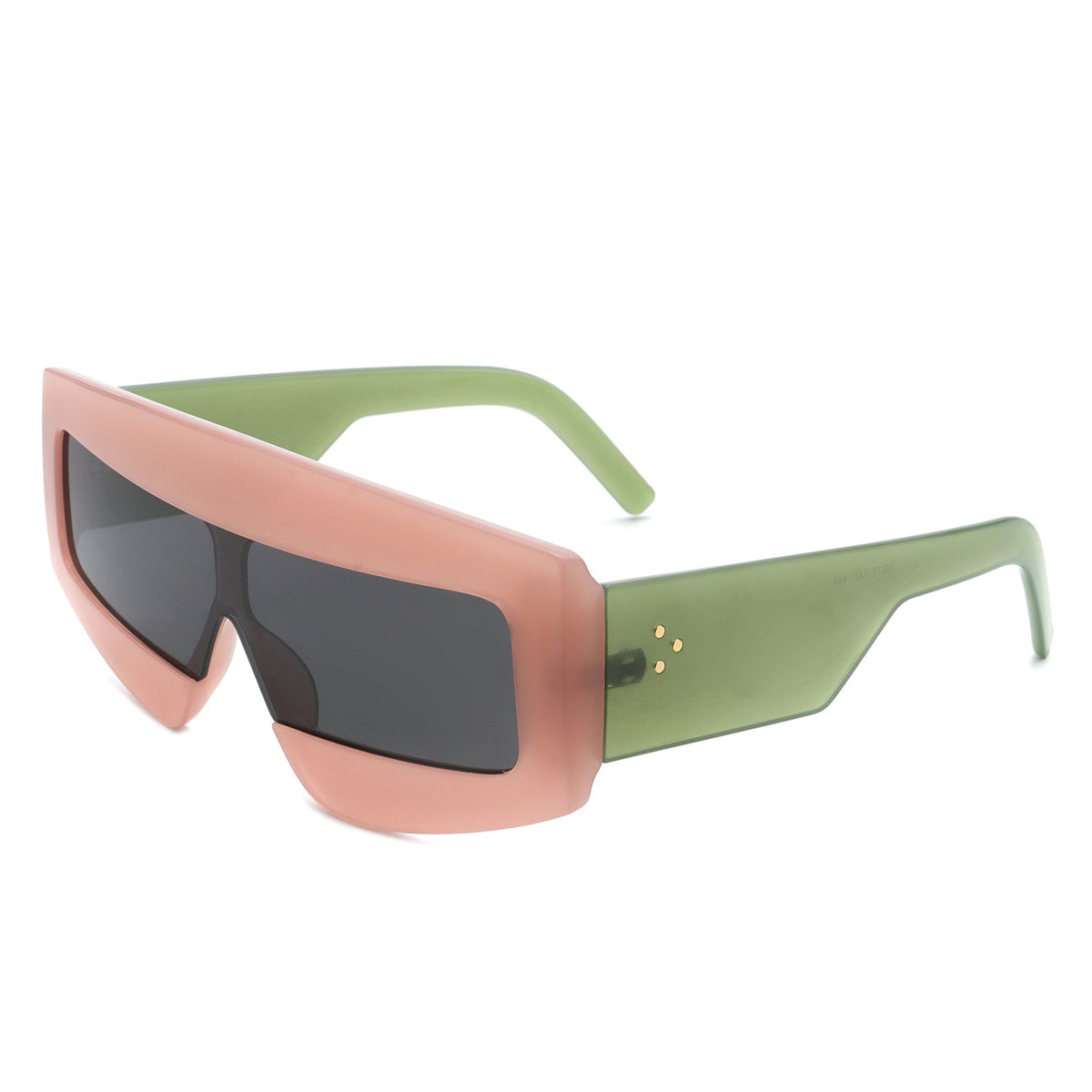 Celestia - Oversized Rectangle Square Tinted Flat Top Sunglasses-8