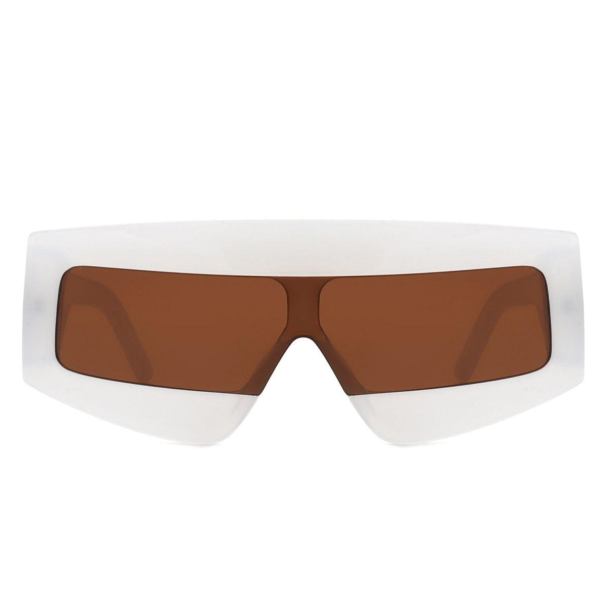 Celestia - Oversized Rectangle Square Tinted Flat Top Sunglasses-1