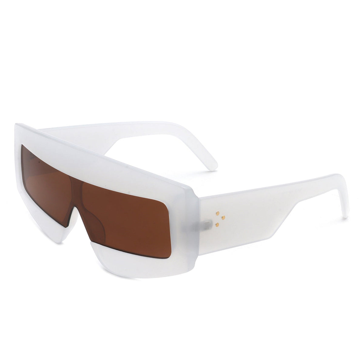 Celestia - Oversized Rectangle Square Tinted Flat Top Sunglasses-0