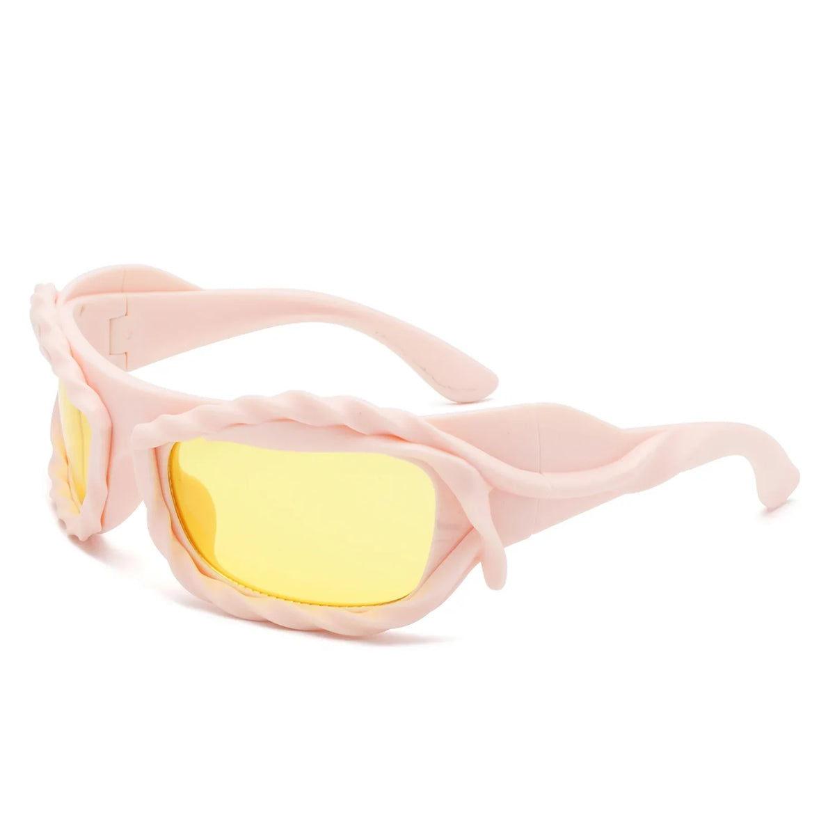 Riff - Rectangle Irregular Twisted Thick Frame Futuristic Sunglasses-7