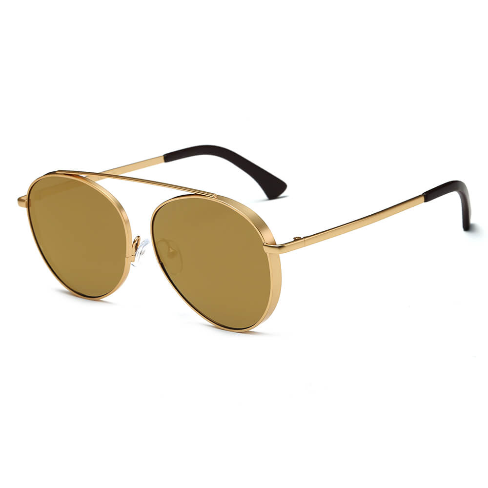 Bethel - Retro Mirrored Lens Teardrop Aviator Sunglasses-0