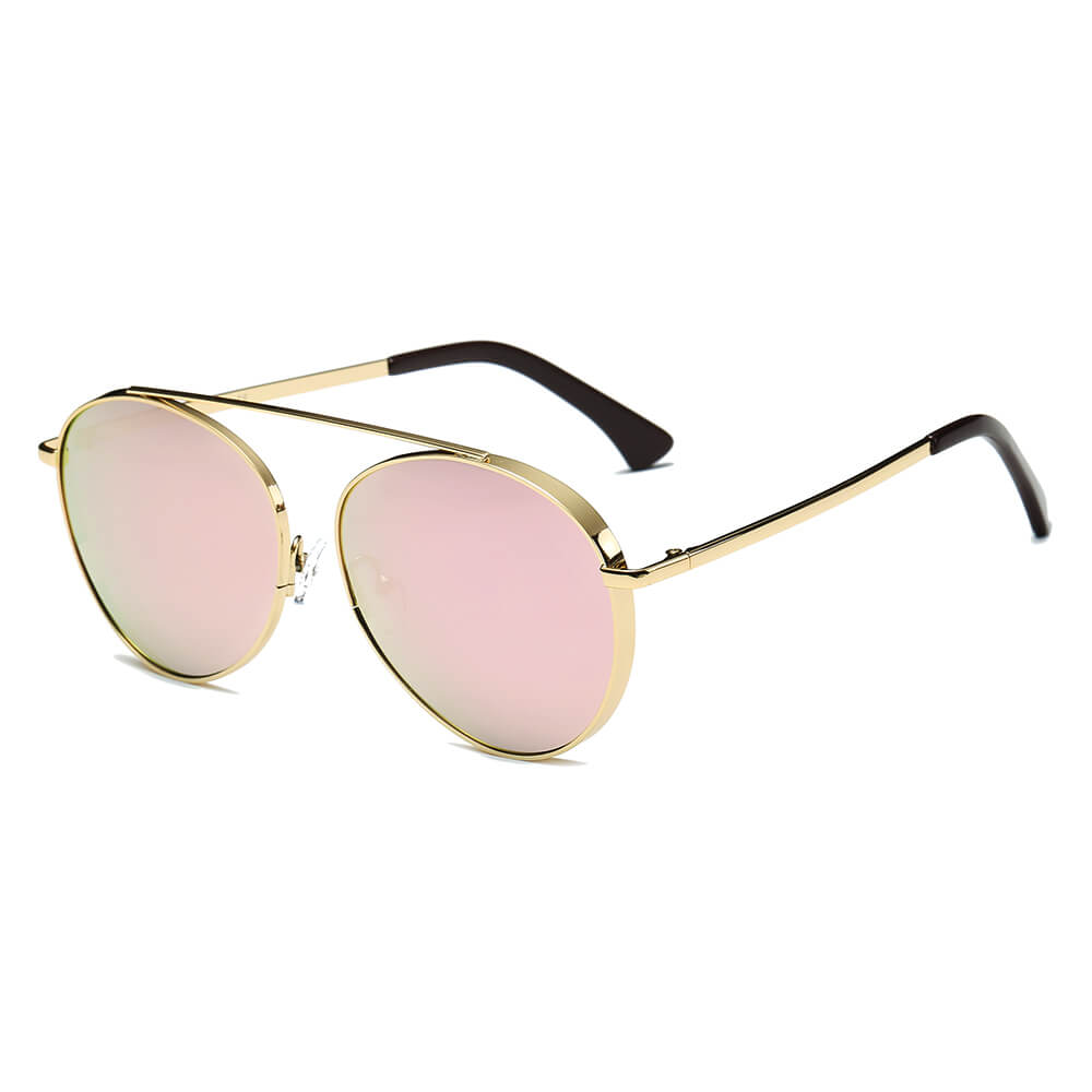 Bethel - Retro Mirrored Lens Teardrop Aviator Sunglasses-2