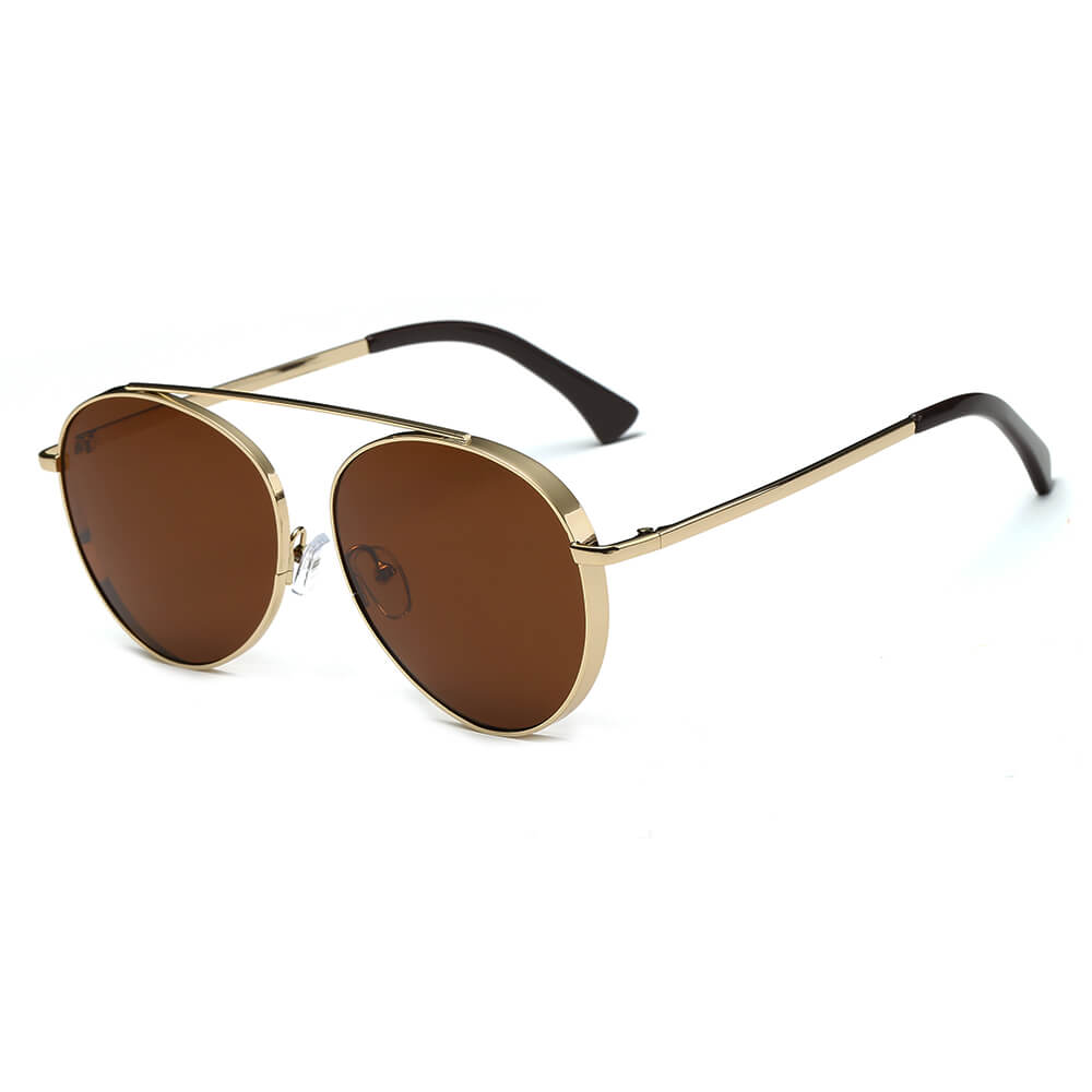 Bethel - Retro Mirrored Lens Teardrop Aviator Sunglasses-4