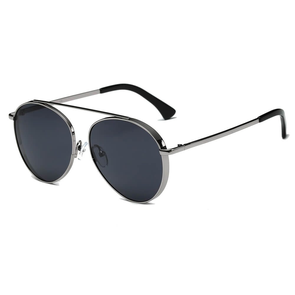 Bethel - Retro Mirrored Lens Teardrop Aviator Sunglasses-5