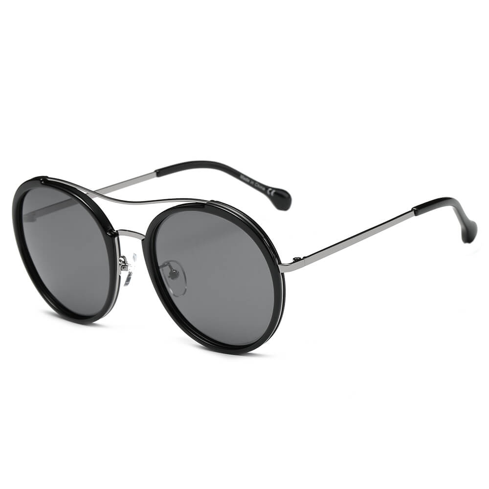 EMPORIA | Retro Polarized Lens Circle Round Sunglasses-5