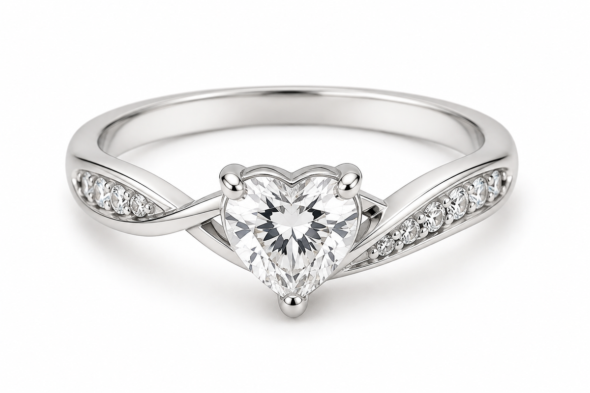 Elegant heart-shaped promise ring with sparkling stones from the OrcaDeal jewelry collection