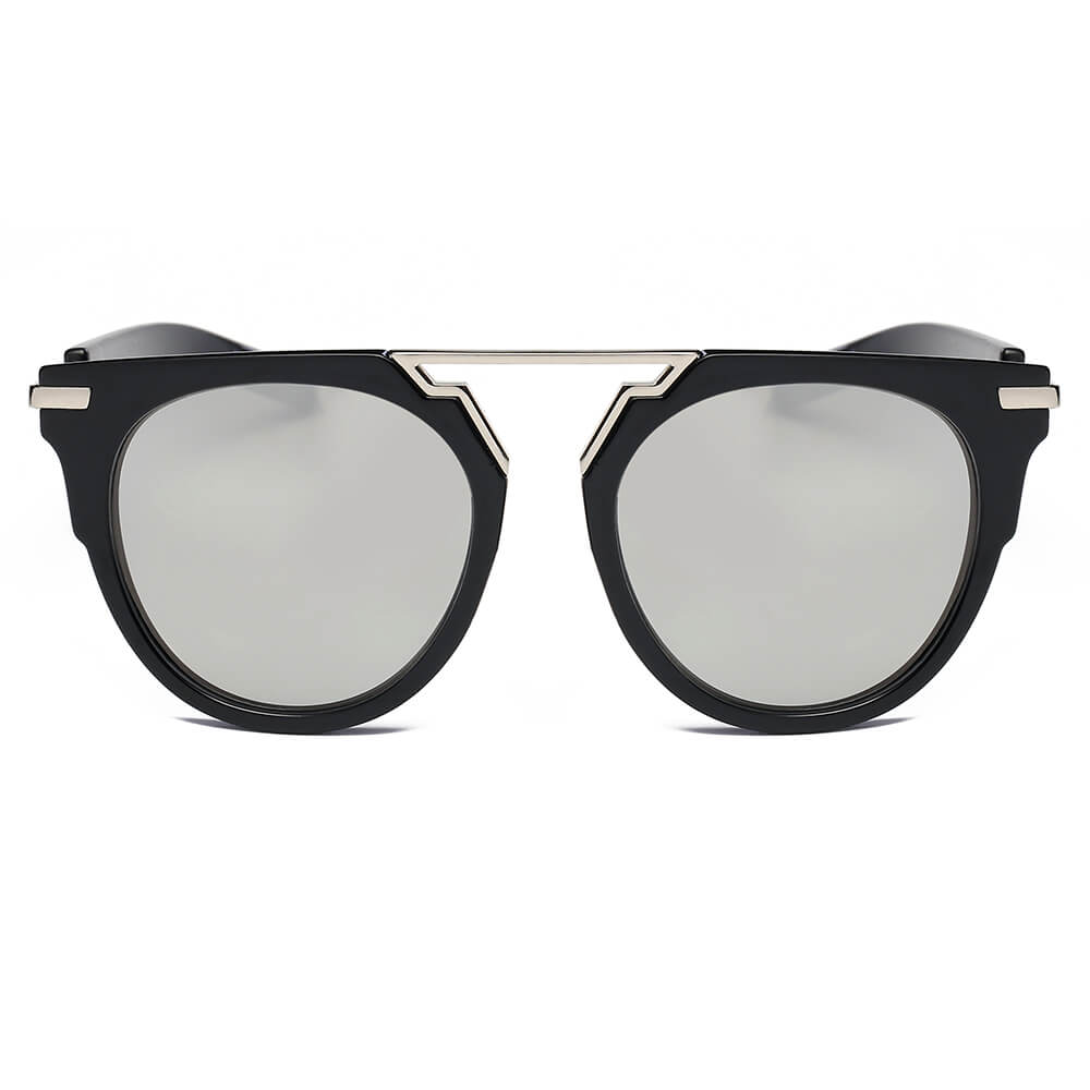 HANOVER | Unisex Fashion Brow-Bar Round Sunglasses-1