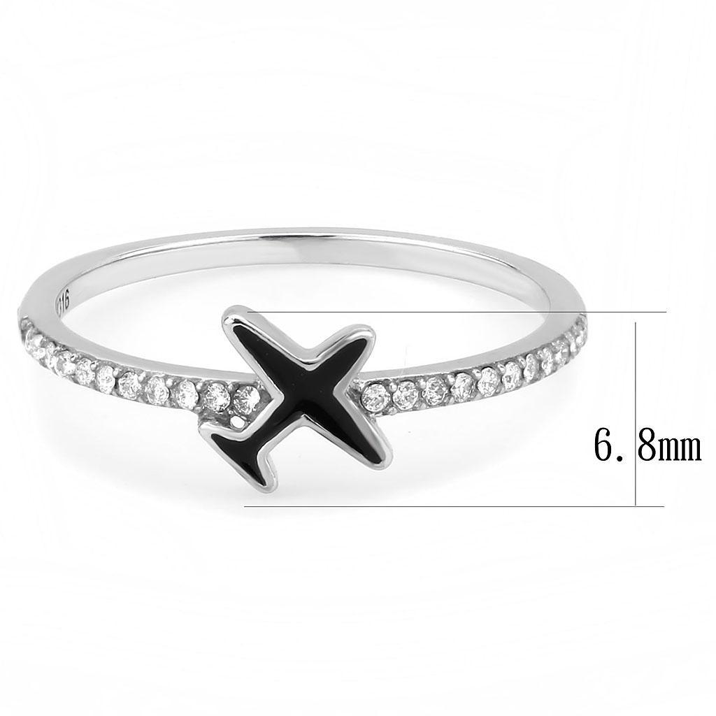DA311 - No Plating Stainless Steel Ring with Epoxy  in Jet-1