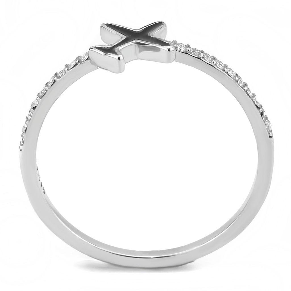 DA311 - No Plating Stainless Steel Ring with Epoxy  in Jet-2