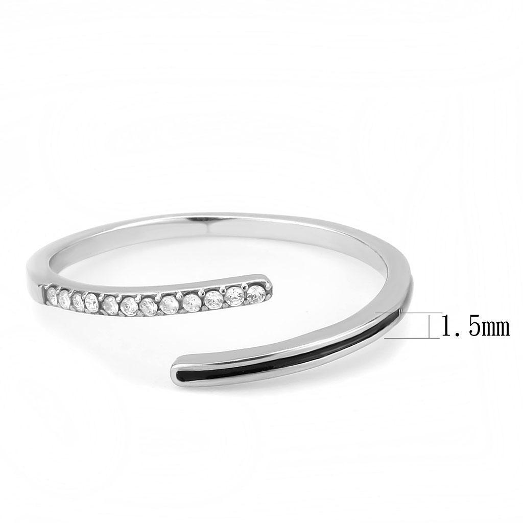 DA312 - No Plating Stainless Steel Ring with Epoxy  in Jet-1