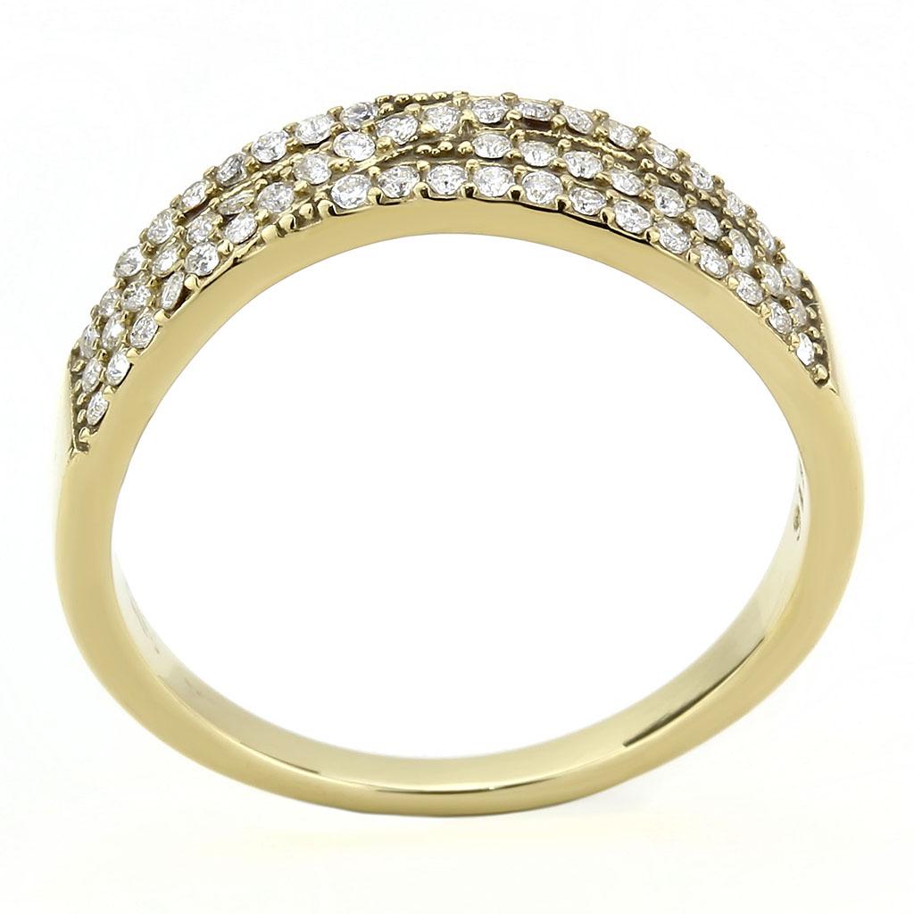 DA321 - IP Gold(Ion Plating) Stainless Steel Ring with AAA Grade CZ  in Clear-2