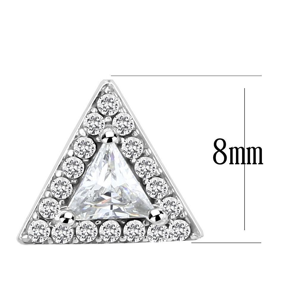 DA327 - No Plating Stainless Steel Earrings with AAA Grade CZ  in Clear-1