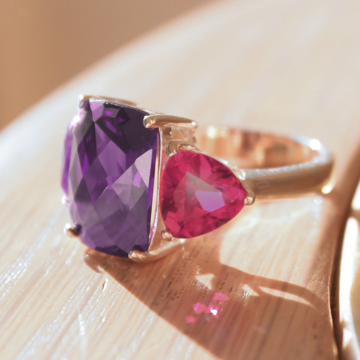 Haylee Cocktail Ring - 925 Sterling Silver, AAA CZ , Amethyst - 49702-0