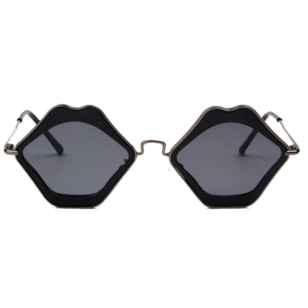 MADISON | Womens Fashion Funky Mouth Kissing Lip Shape Hippie Love Party Sunglasses-1