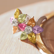 Kered Cocktail Ring - Stainless Steel, AAA CZ , Multi Color - TK111-0