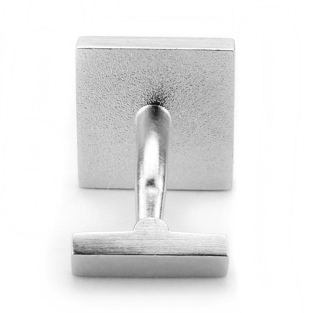 LO1381 - Rhodium Brass Cufflink with Top Grade Crystal  in Aurora Borealis (Rainbow Effect)-2