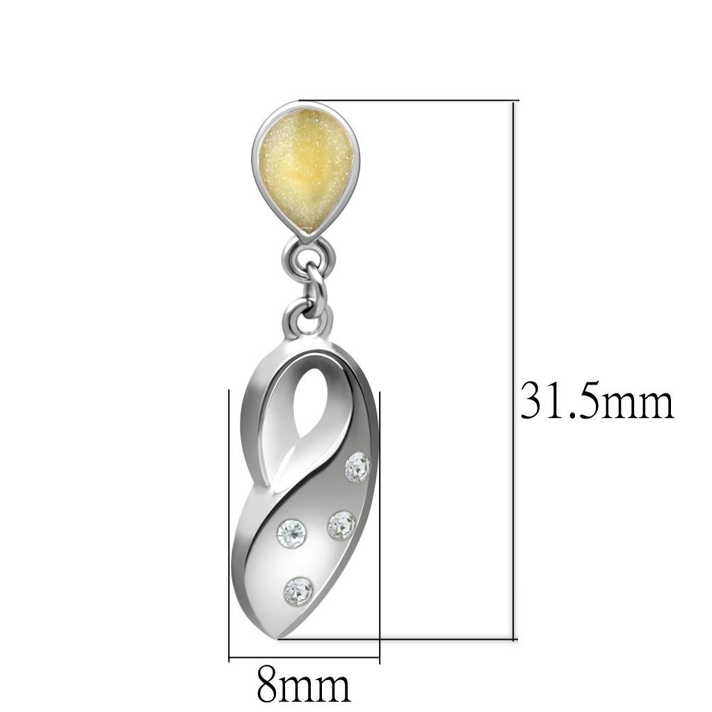 LO1978 - Rhodium White Metal Earrings with Top Grade Crystal  in Clear-2