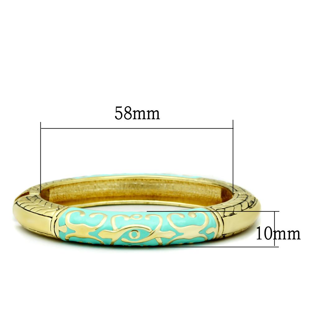 LO2128 - Flash Gold White Metal Bangle with Epoxy  in No Stone-1