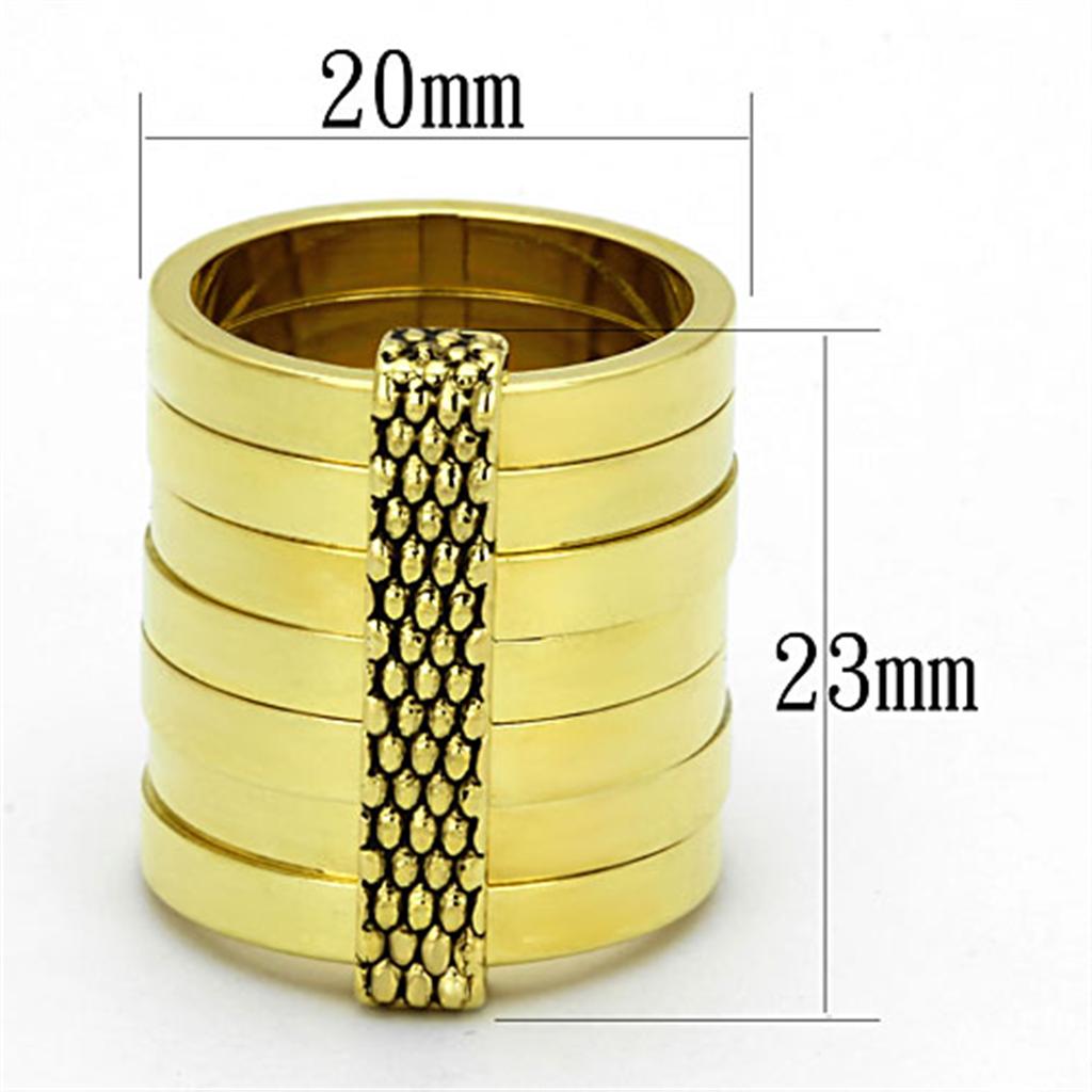 LO3018 - Gold Brass Ring with Epoxy  in Jet-1