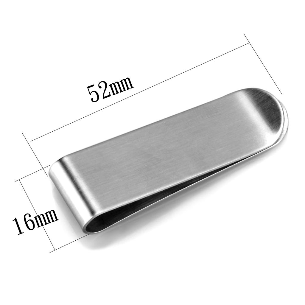 LO3379 - High polished (no plating) Stainless Steel Money clip with No Stone-2