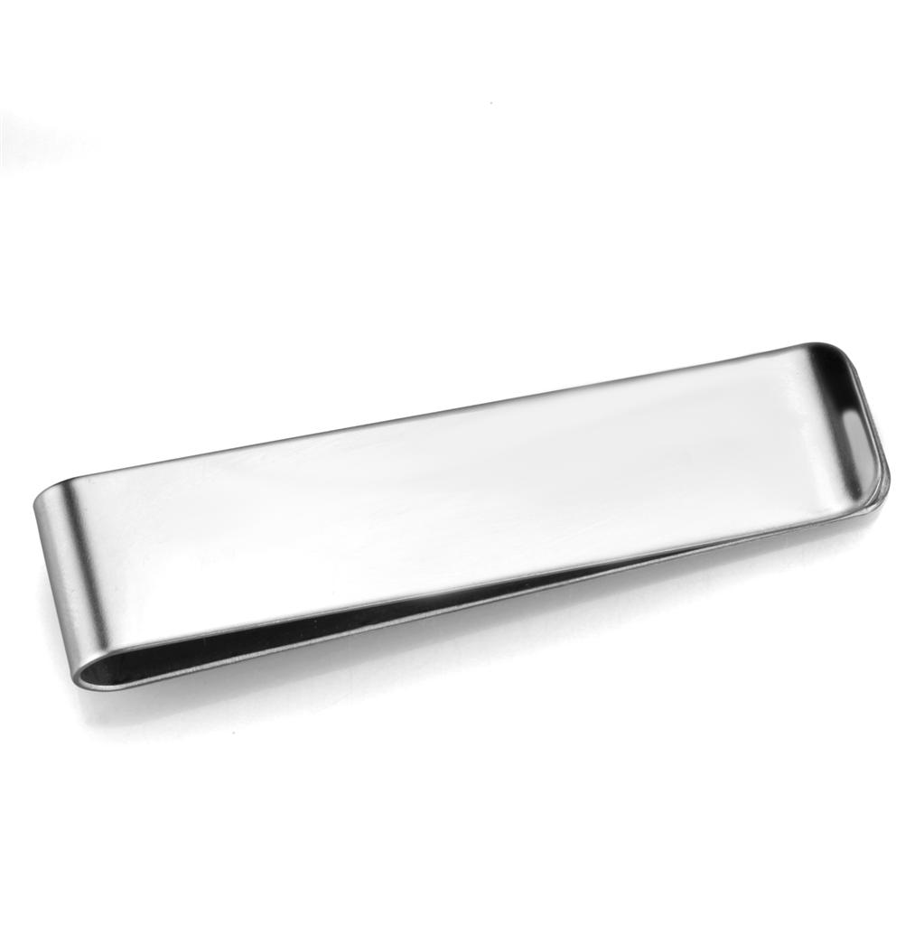 LO3384 - High polished (no plating) Stainless Steel Money clip with No Stone-1