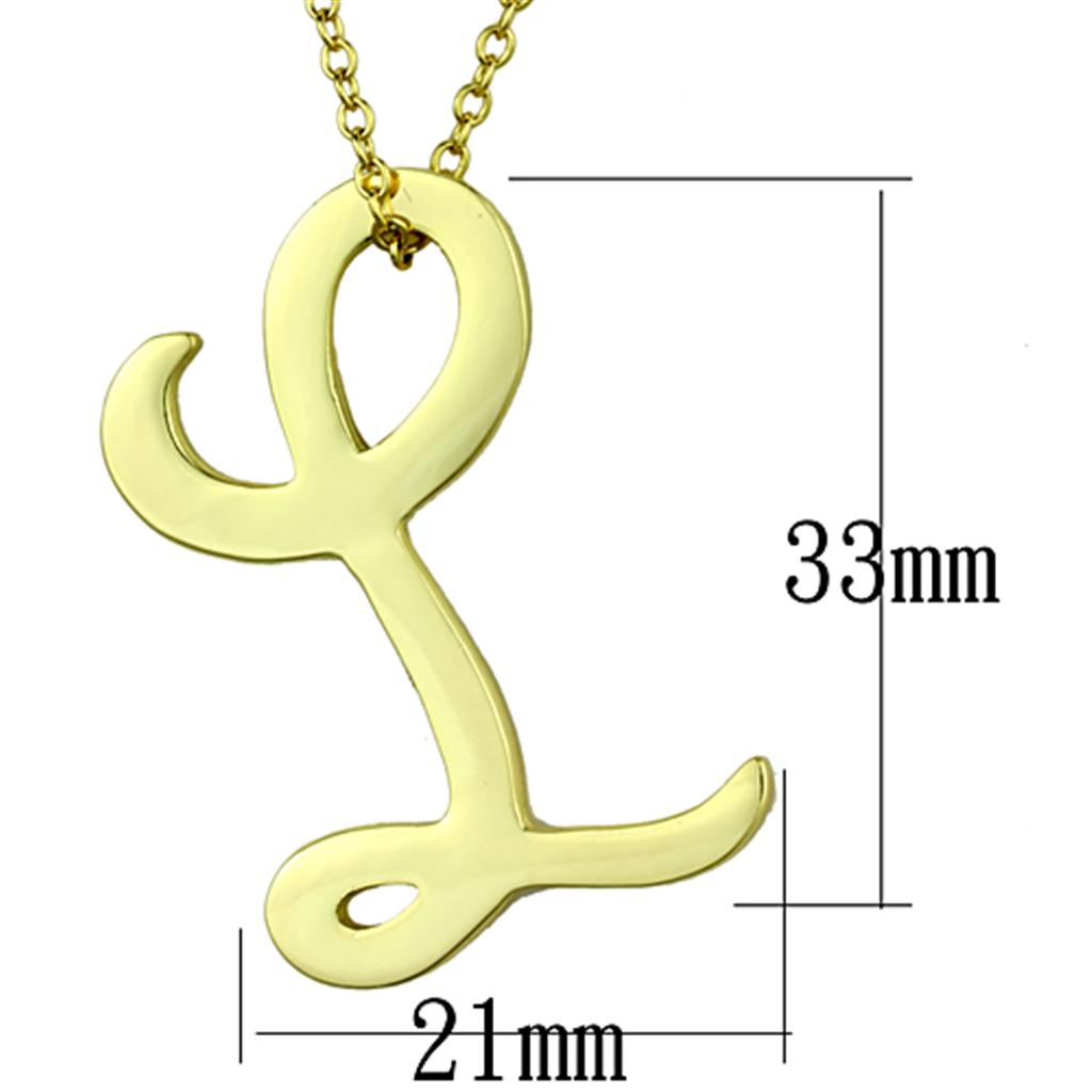 LO3459 - Gold Brass Chain Pendant with No Stone-1
