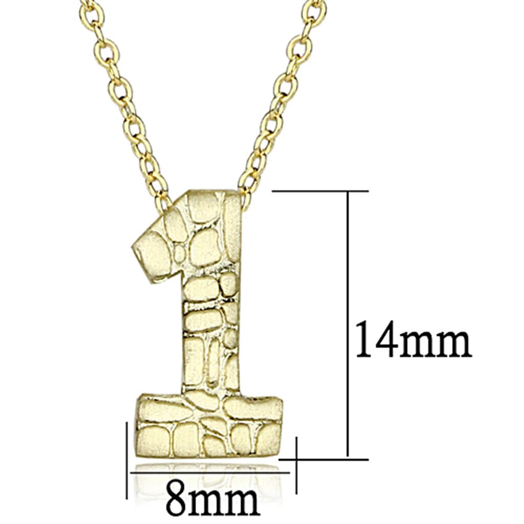 LO3460 - Flash Gold Brass Chain Pendant with Top Grade Crystal  in Clear-2
